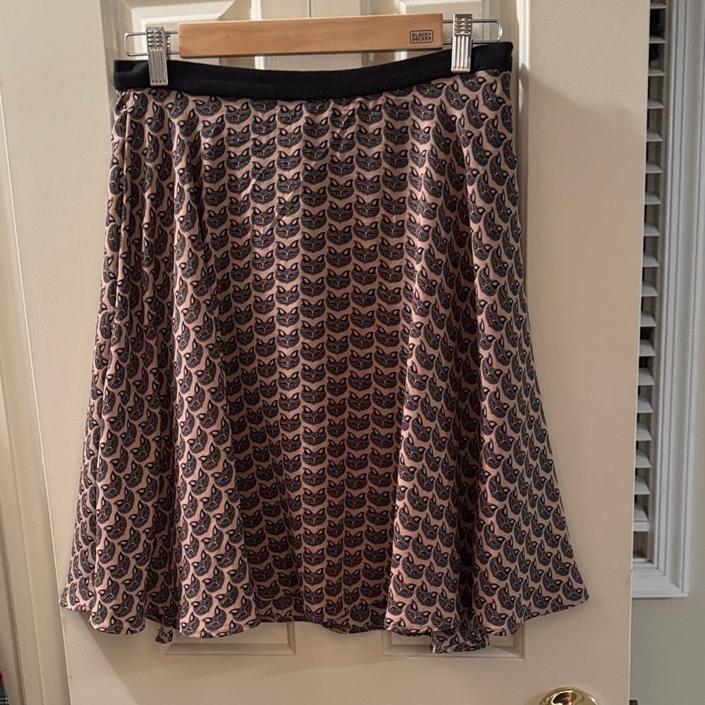 Eva Franco Pink And Black Print A-Line Skirt